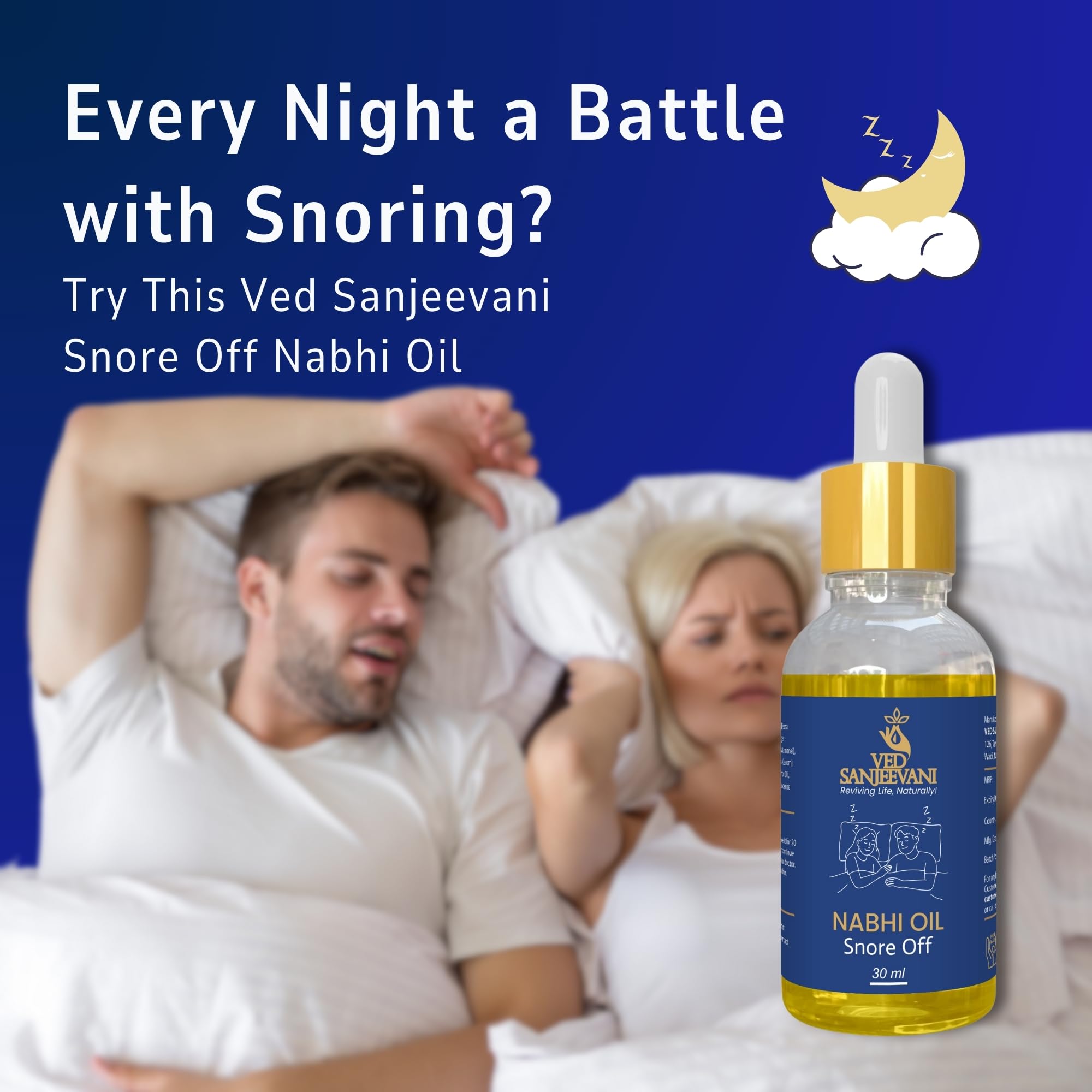 Ved Sanjeevani Snore Off Nabhi Oil 30 ML | Prevent Snoring while sleeping - Image 6 thumbnail