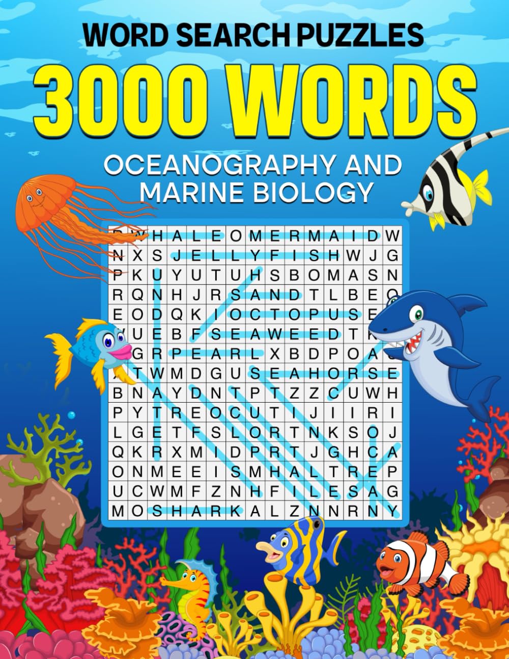 3000 Words - Marine Biology Word Search Puzzle: Oceanography and Marine Biology Themes