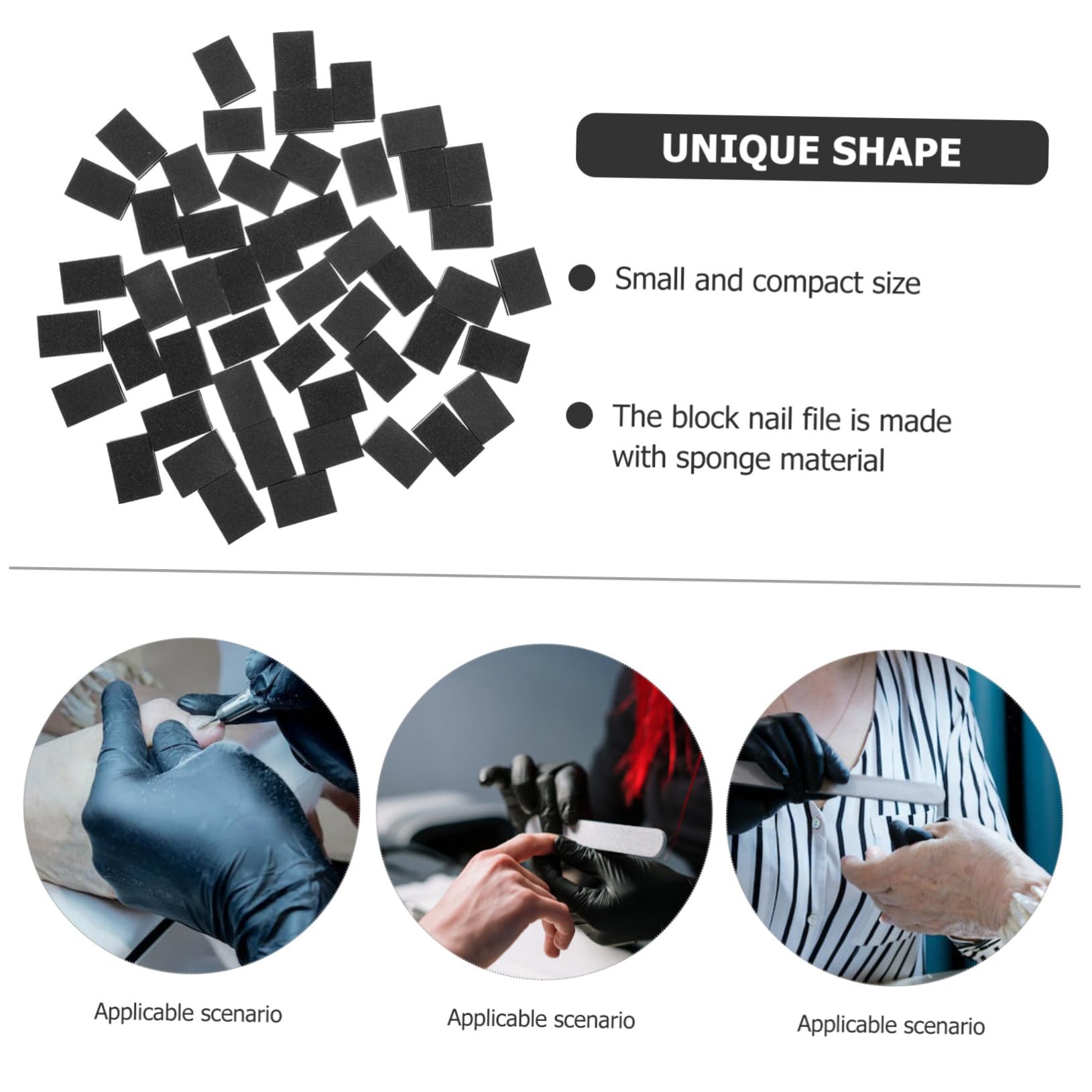 Healvian 250piezas Bloques De Esponja Para Lijado De Uñas De Pulidores Dobles Para Manicura y Pedicura Herramientas De Lijado Para Uñas De Manicura Compactos y Portátiles