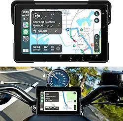 Sistema de navegação GPS Carplay para motocicleta sem fio de 17 cm com Apple Carplay e Android Auto, tela de reprodução portátil para carro de moto com Bluetooth duplo, navegação, Siri, Google