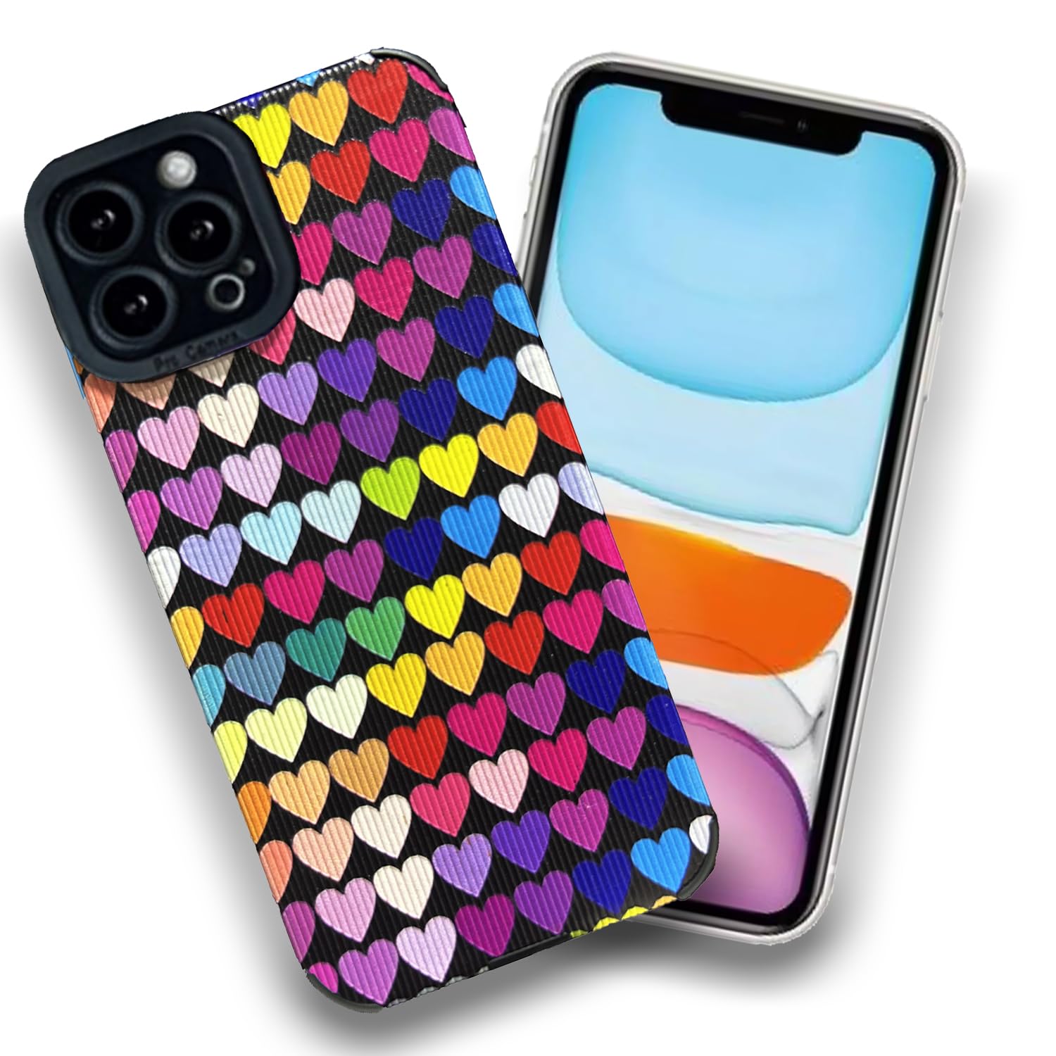 A rtistque Heart Print Silicone Back Cover Case for iPhone 13 Pro Max | Shockproof TPU Soft Flexible with Camera Protection - Multicolor (B0CG5JCK29) Amazon Price History, Amazon Price Tracker