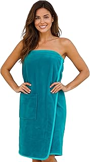 Morgenstern Saunakilt Damen Saunahandtuch mit Knopf und Tasche 100% Baumwolle Frottee OEKO-TEX® 90 x 145 cm Handtuch mit Gummizug Katja