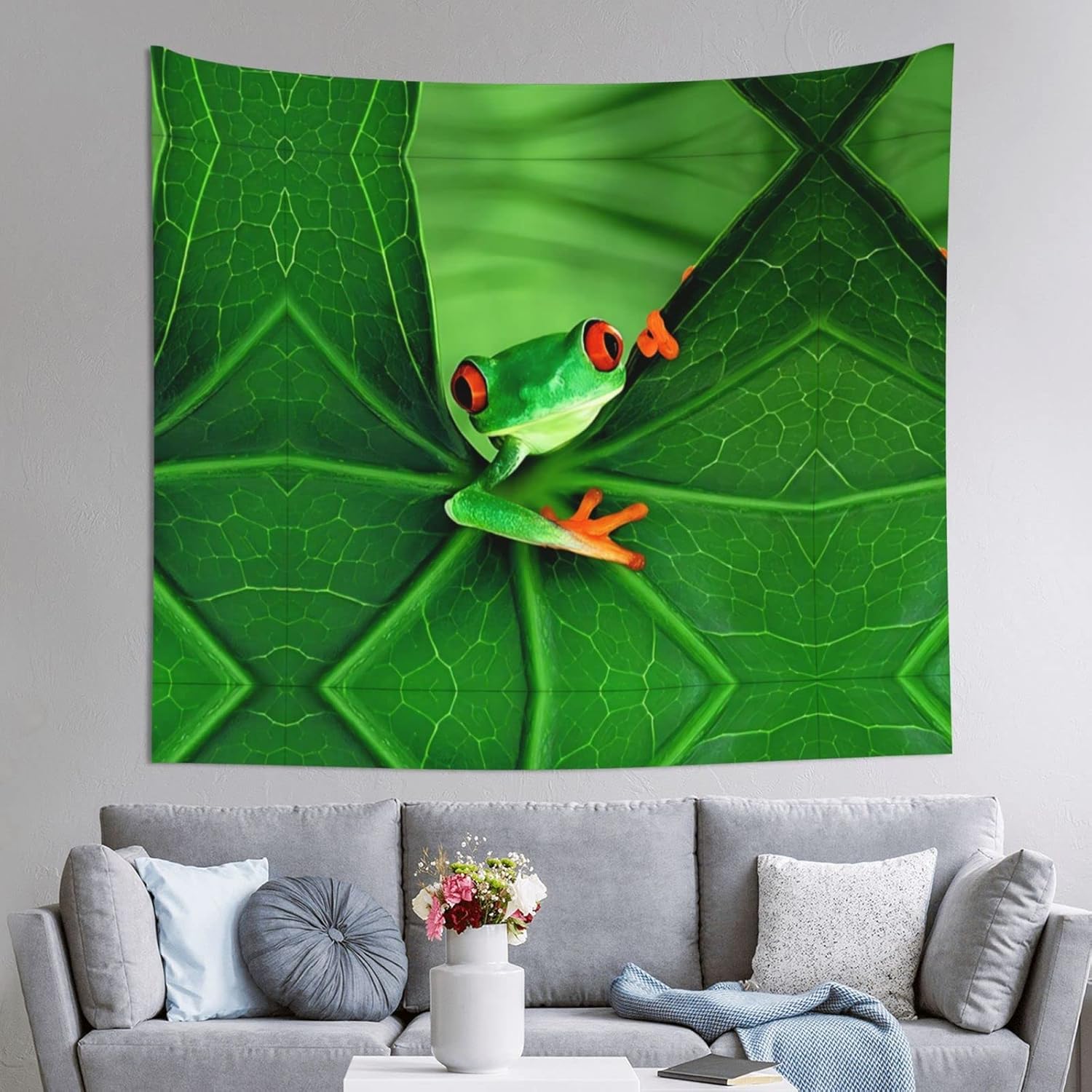 DMORJ Tapiz con estampado de rana linda: 60 x 51 pulgadas, horizontal para colgar en la pared, dormitorio, sala de estar, tela para decoración del hogar, tapiz estético.