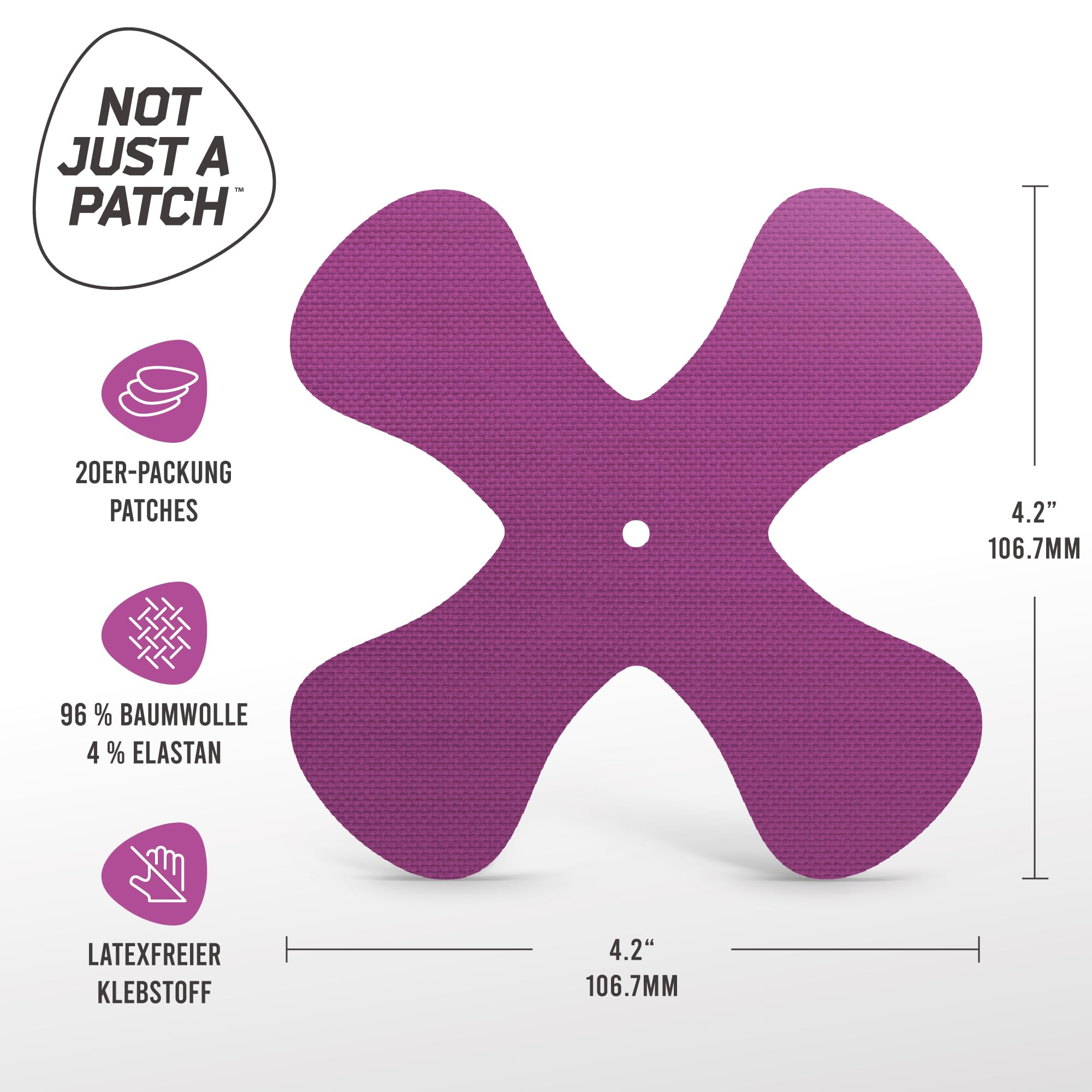 Not Just A Patch X-Patch Omnipod 5 Pflaster (20er Pack) - Schweißresistent & Sicherer Halt für optimale Haftung & sanften Schutz - 14 Tage Tragedauer (Lila)