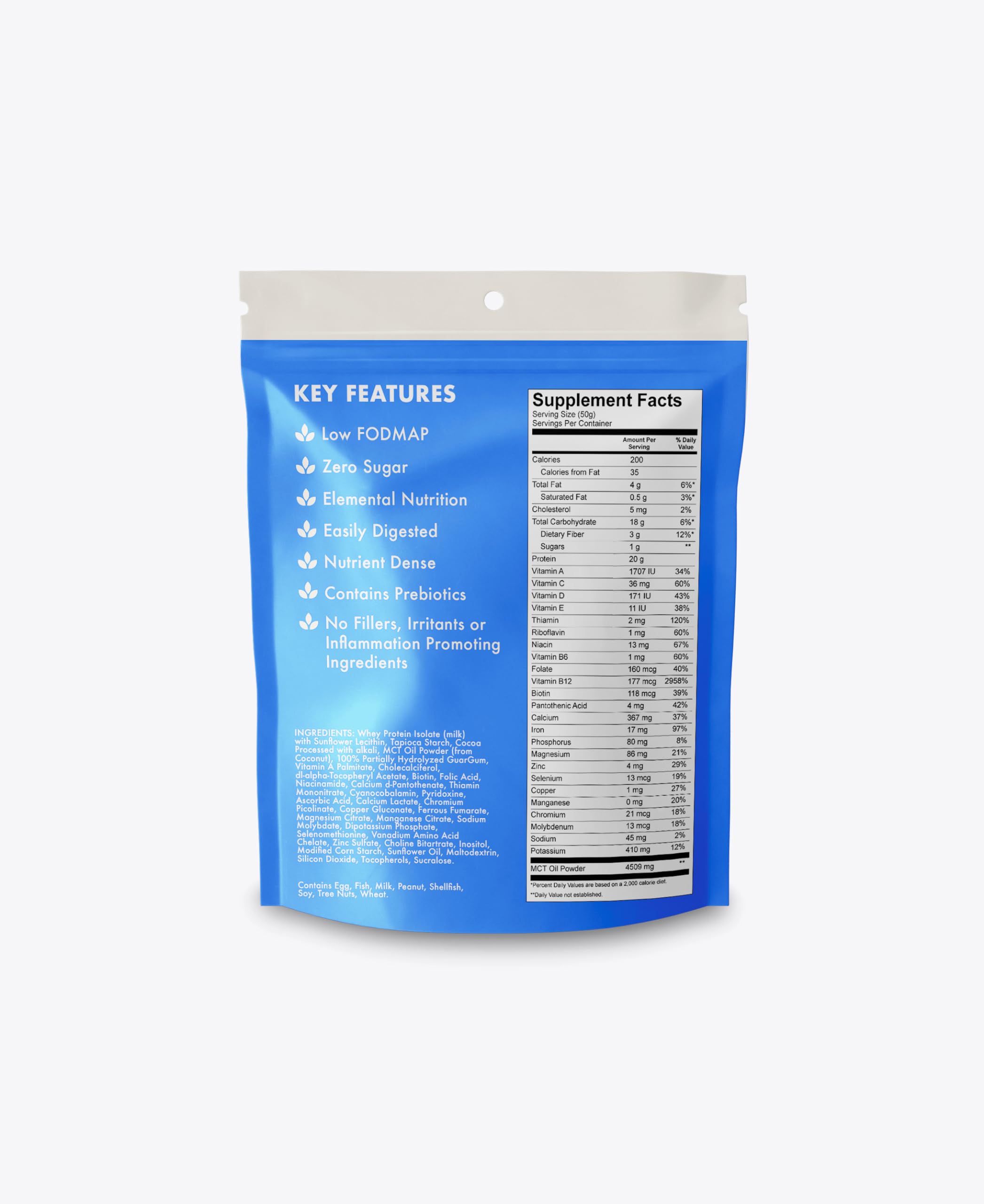 Supra Foods Elemental Nutrition Super Food Formula - Nutrient Dense - Prebiotic - Zero Sugar - Easily Digestible - Delicious Flavors - Superfood - No Artificial Colors (25 Servings, Vanilla)