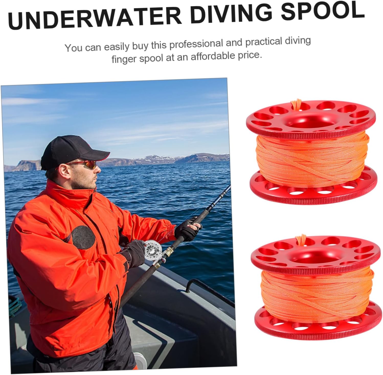 1Set Scuba Diving Finger Spool Signal Buoy Reel with Snap Clip Essential Diving Tool for Cave and Technical Diving Activities Easy to Operate and User Friendly
