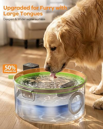Miniatura 9 de Fuente de agua inalámbrica para perros grandes, fuente de agua de acero inoxidable para perros de 12 L3.2 galones406 onzas con sensor de movimiento