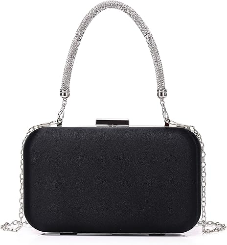 Buric - Bolsa de noche pequeña para fiesta, boda, cóctel, para mujer, elegante, formal, con cadena, novia, baile de graduación