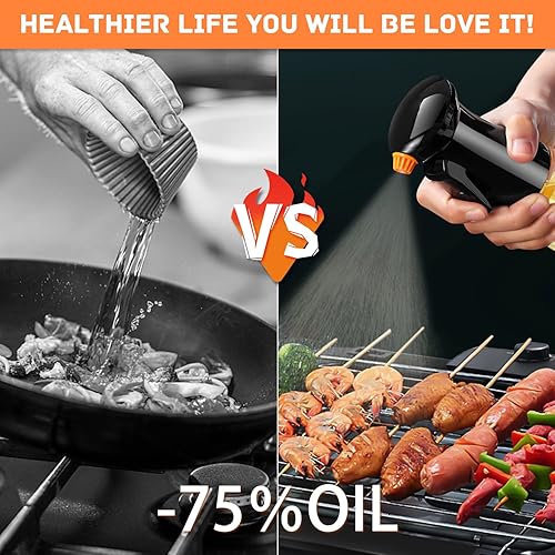 Miniatura 5 de Showvigor Pulverizador de aceite de oliva para cocinar boquilla giratoria de 68fl oz botella de spray de aceite de oliva de primera calidad con