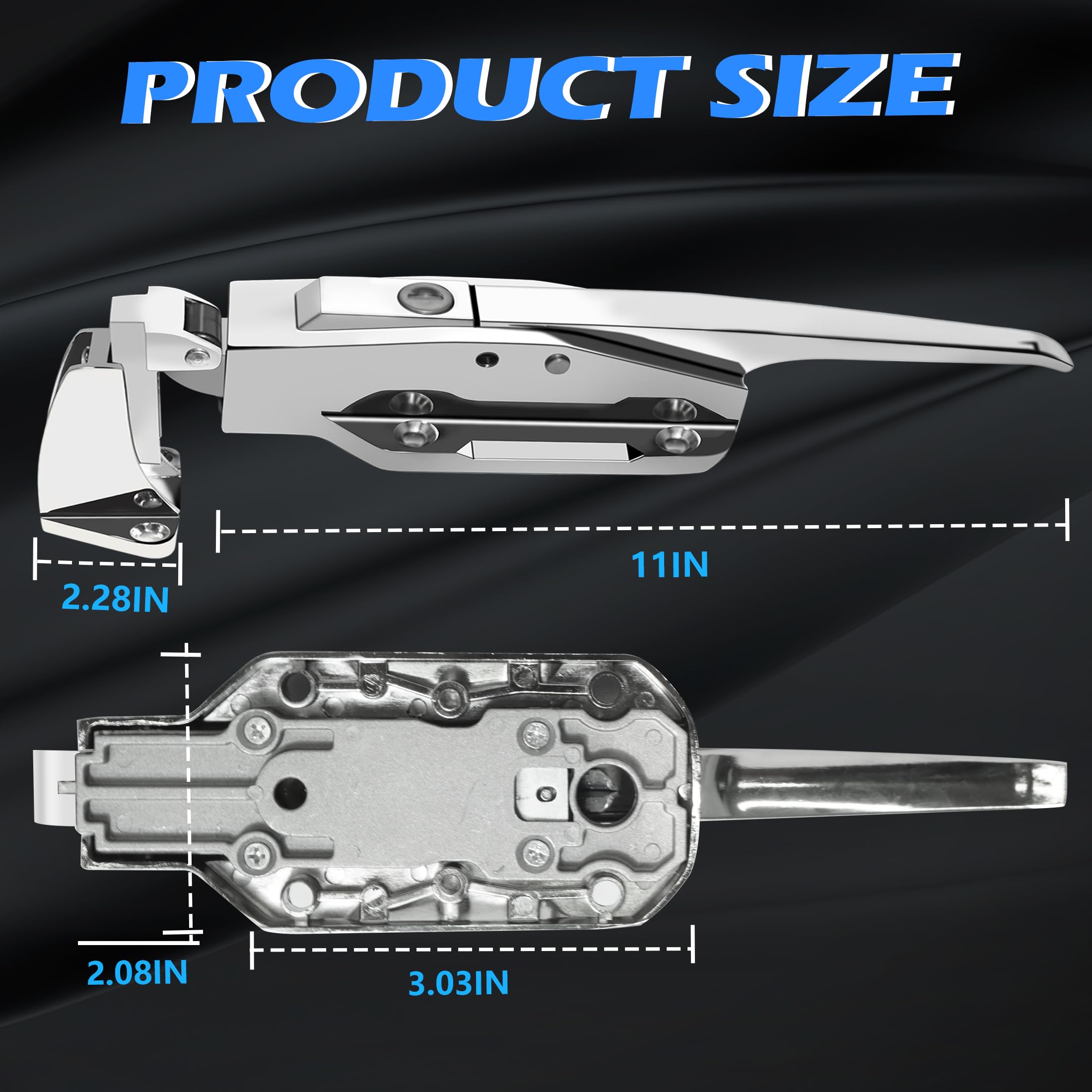 Begehbarer Kühler-Türgriff – Gefrierschrank-Türkühler, komplettes Ersatz-Set, Radiallariegel für Gefrierschrank, Offset, 1,27 cm (1/5 Zoll) (versetzt) und 15 cm massiver