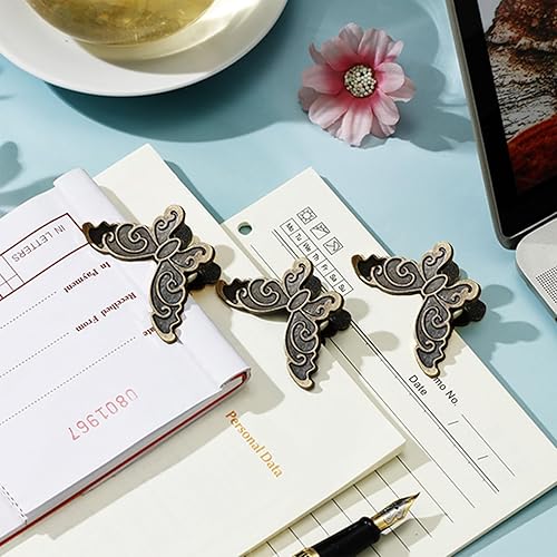 Miniatura 4 de 8 clips de metal de mariposa para carpeta, clip de papel de metal de mariposa, clips de papel vintage para sujetar, accesorios para cuaderno, clips