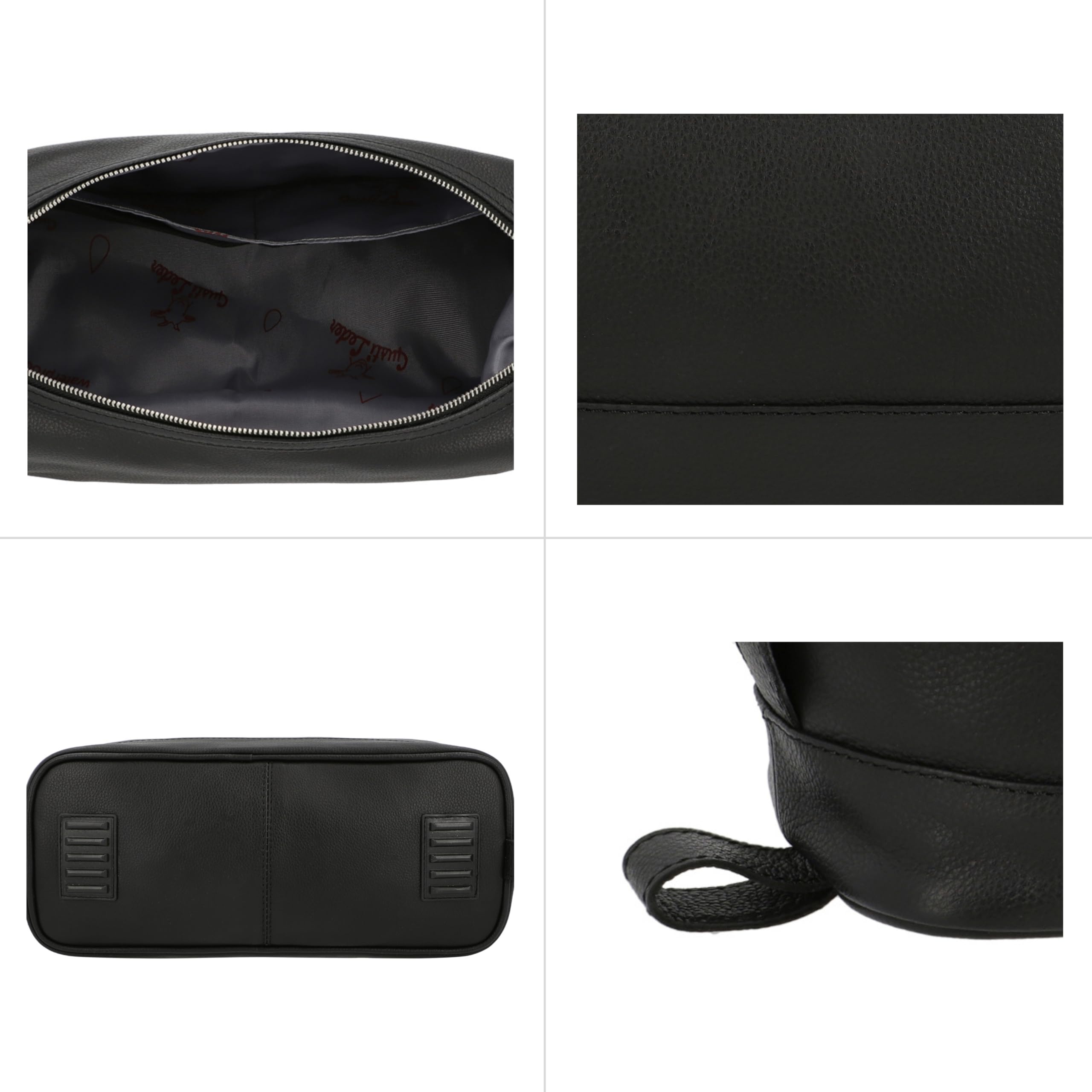 Gusti Anika - Neceser de piel para hombre y mujer, color negro, Negro , Contemporáneo