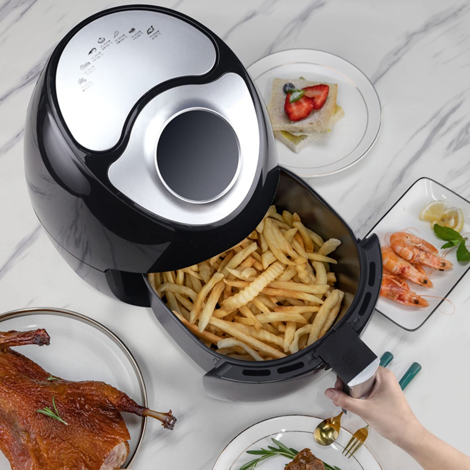 Amazon.co.jp: 8L大容量家庭用エアフライヤー、7プリセットメニュー Amazon.co.jp: 8L大容量家庭用エアフライヤー、7プリセットメニュー