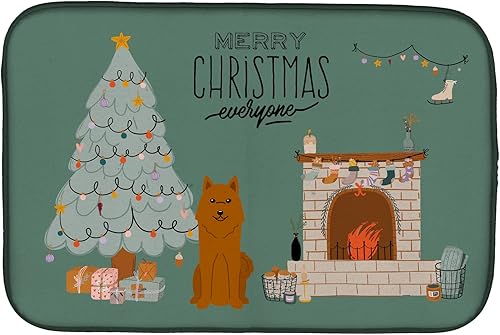 Miniatura 179 de Caroline's Treasures CK7824DDM - Tapete absorbente para secado de platos con diseño de bulldog inglés, rojo y blanco, para encimera de cocina, 14 x