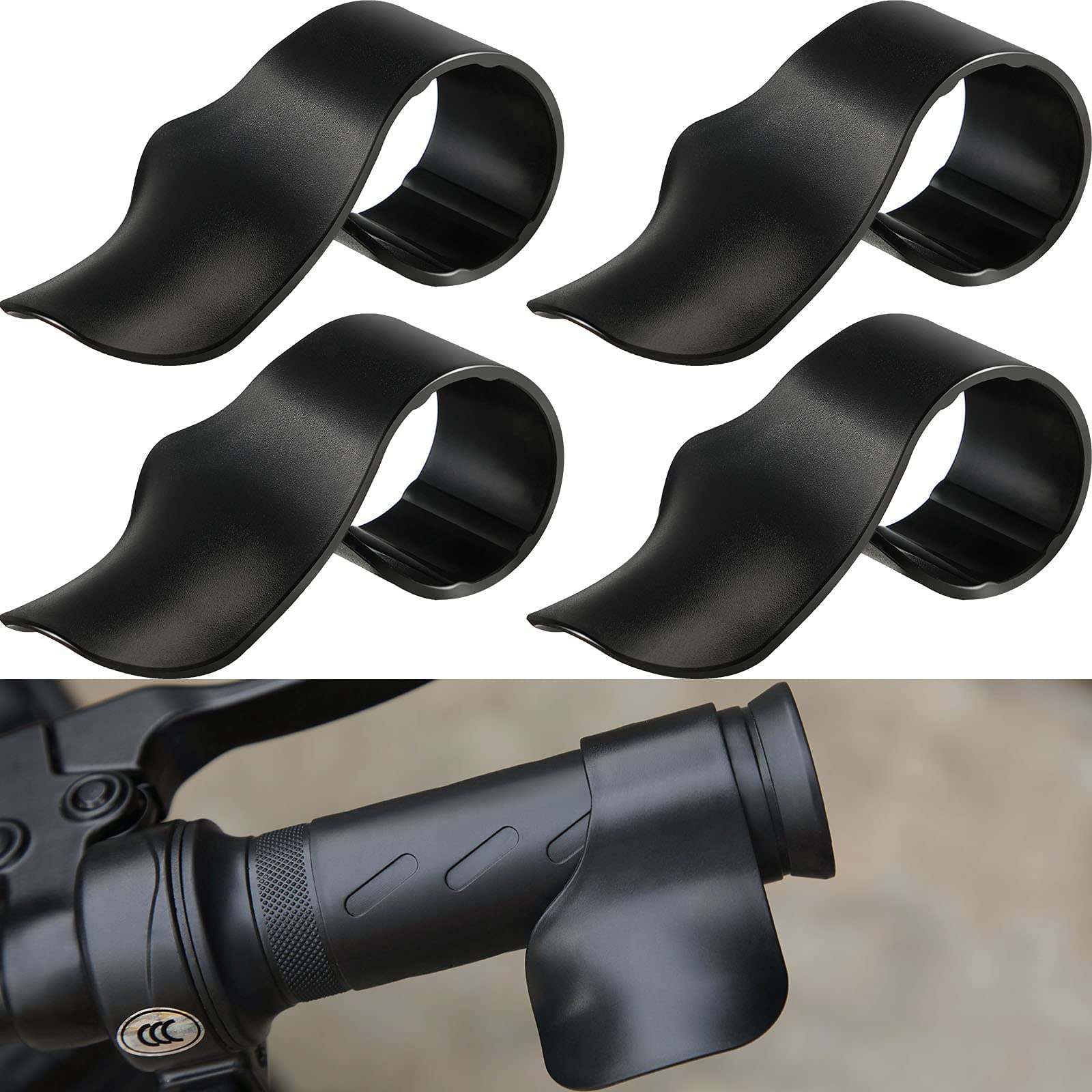 Black Motorcycle Throttle Mounted Motorcycle Throttle Holder Wrist Throttle Assist Rest Control Handlebar Grip Cruise Control Assist for Motorcycles, Scooters, Electric Bike Accessories, 4 Pieces