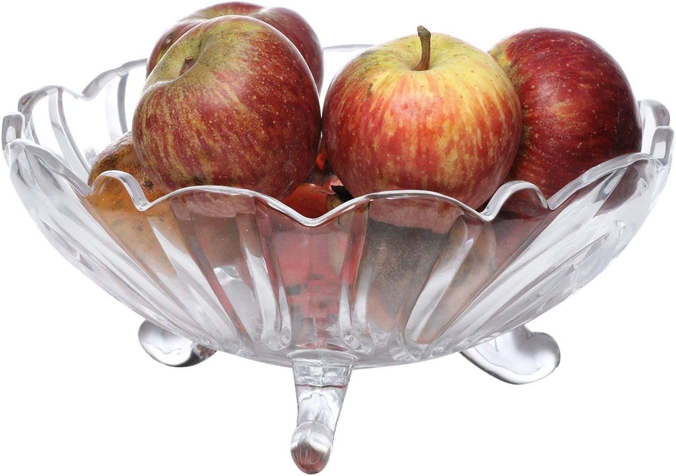PRAX Crystal Touch 3 Legged Designer Fruit Glass Bowl