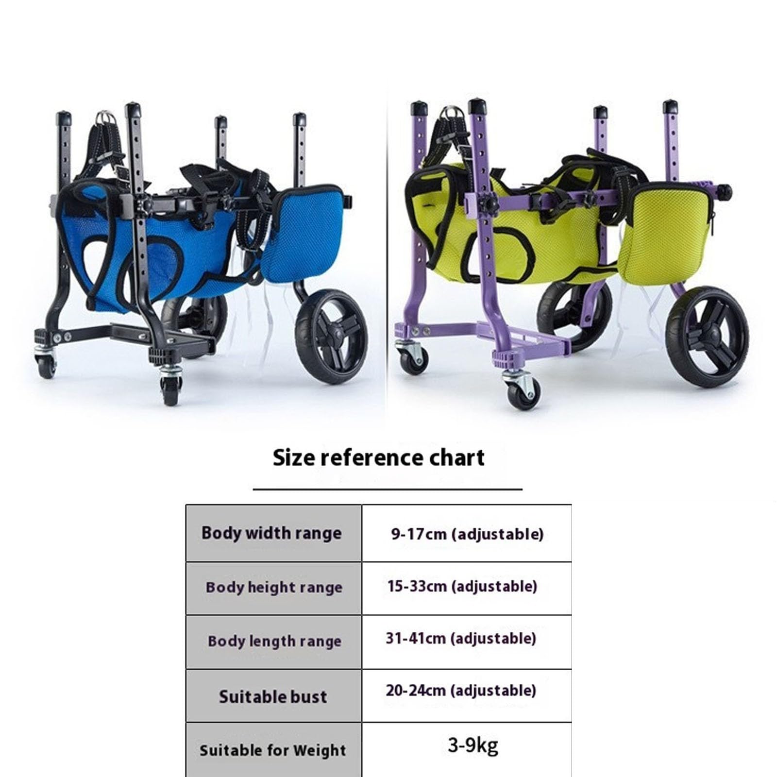 Rollstuhl für behinderte Hinterbeine, verstellbare Katzen-/Hüftbandage, Beinstütze, Wagen, Hunde-Rollstuhl für behinderte Beine, Gehen, Mobilität, leichter Rollstuhl für ältere Verletzte, Lähmungen
