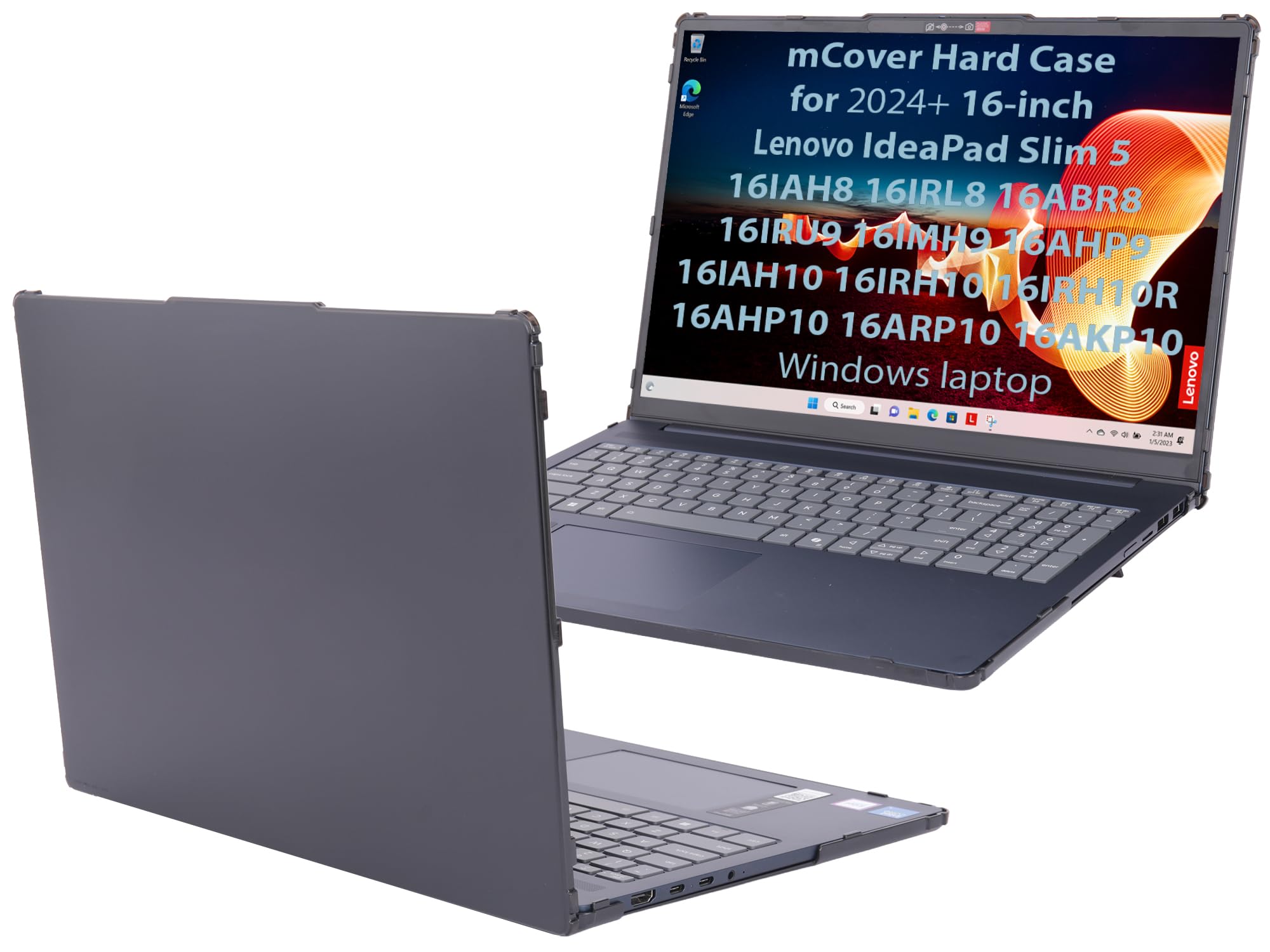 mCover Funda solo compatible con Lenovo IdeaPad Slim 5 16AHP10 16ARP10 16ARP10 16AKP10 16IRH10 16IRH10 16IAH10 16IRU9 16ABR8 Series Windows ordenadores (no para otros modelos Lenovo), color negro