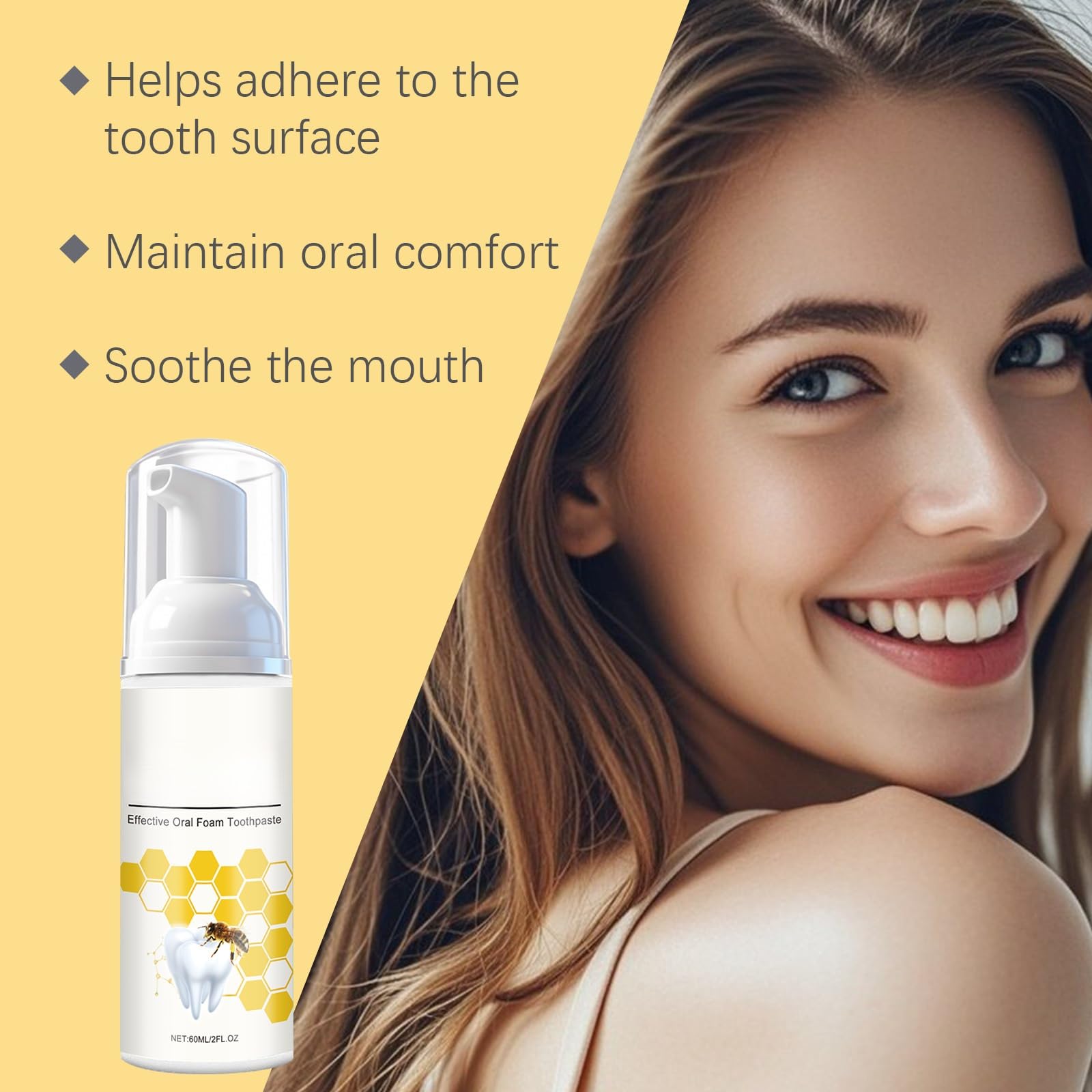 Mousse dental de espuma de menta suave for un cuidado bucal refrescante, aliento fresco y comodidad diaria, solución de limpieza dental fácil de usar(2pcs)