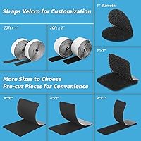 Vista 48 de Art3d - 48 juegos de cinta adhesiva de velcro de 3 pulgadas x 1 pulgada, tira adhesiva de doble cara, resistente, color blanco