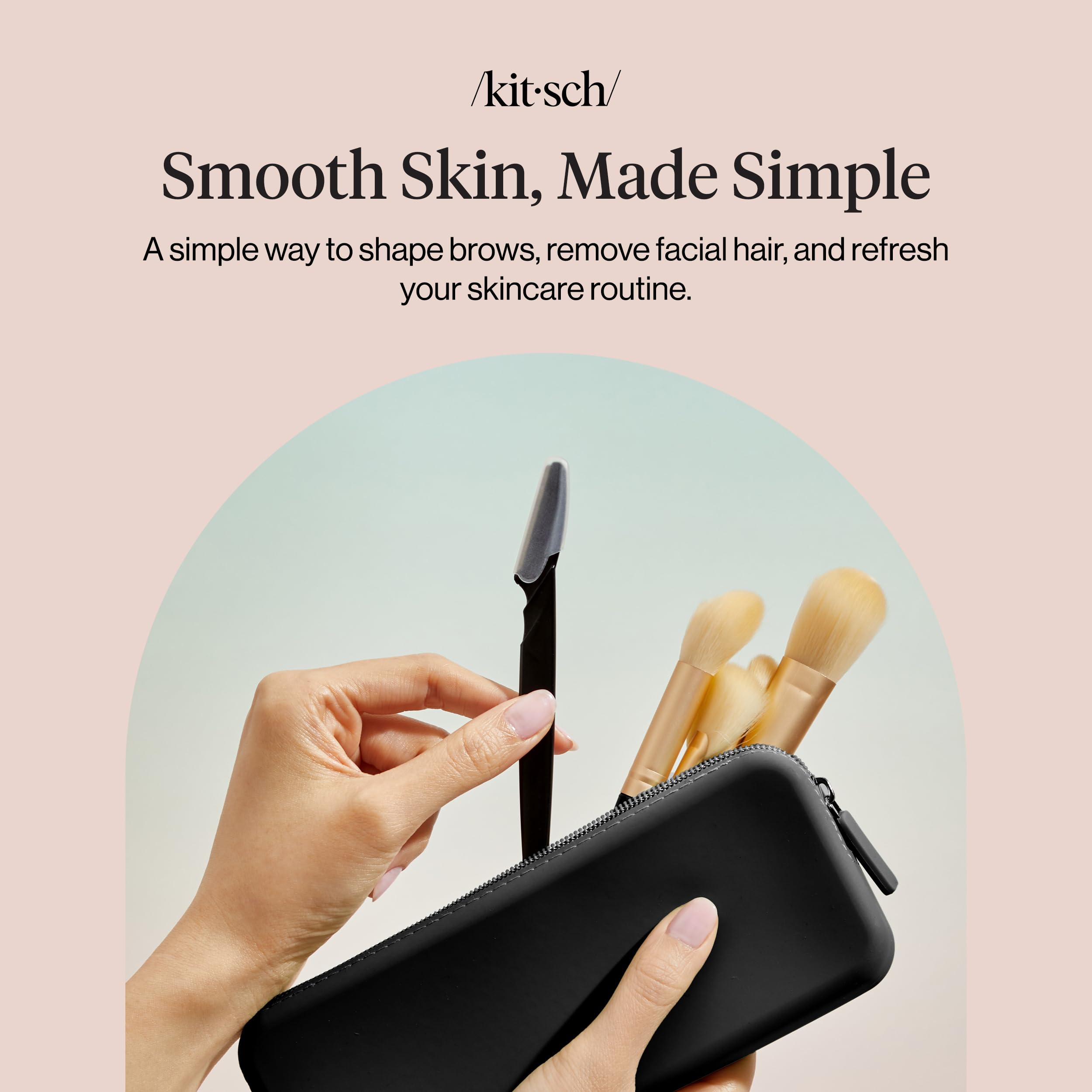 Kitsch Dermaplane Razor for Women Face – Black, 12 pcs view 8