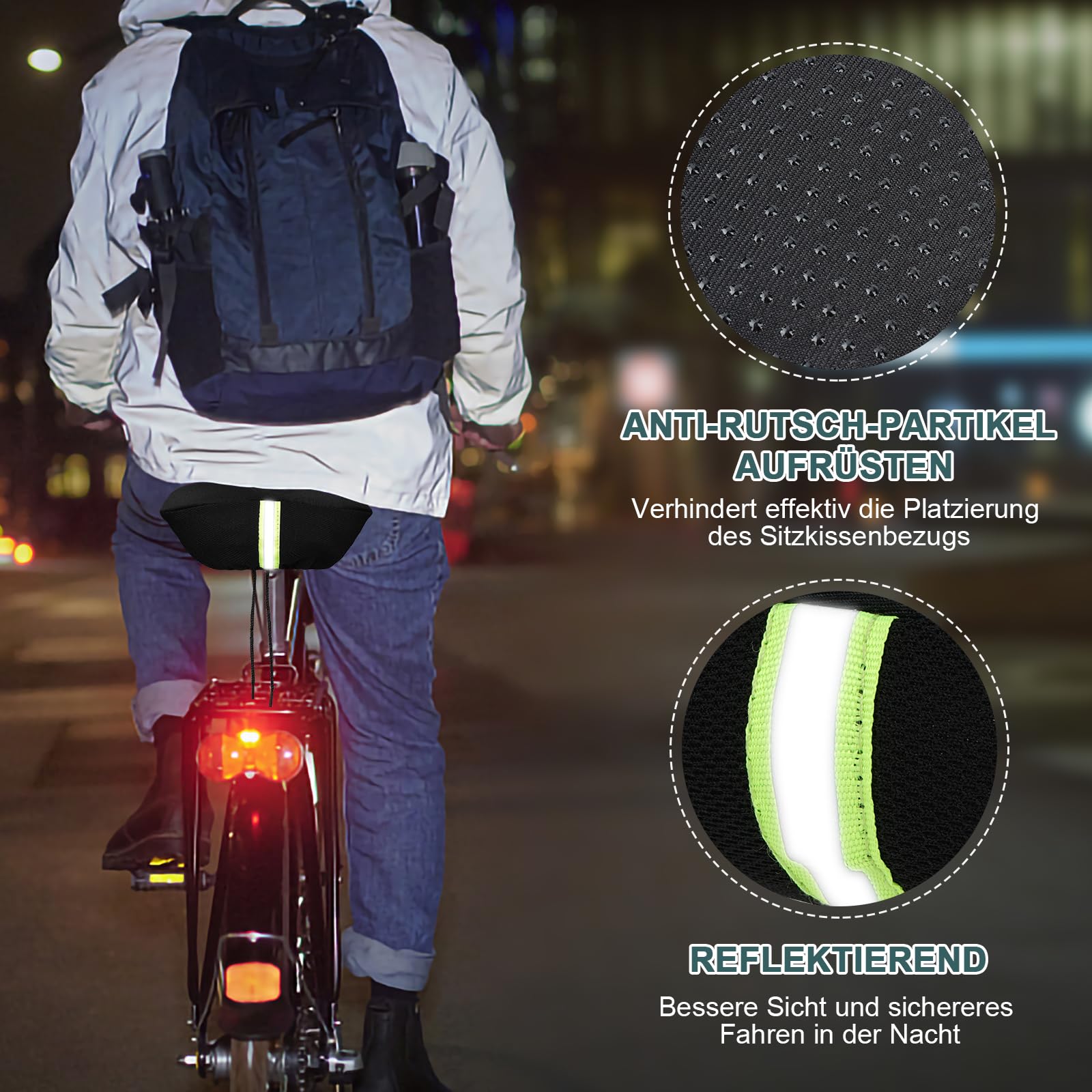 auvstar Gel-zadelhoes voor fiets, ademend, fietszadelhoes, comfortabele