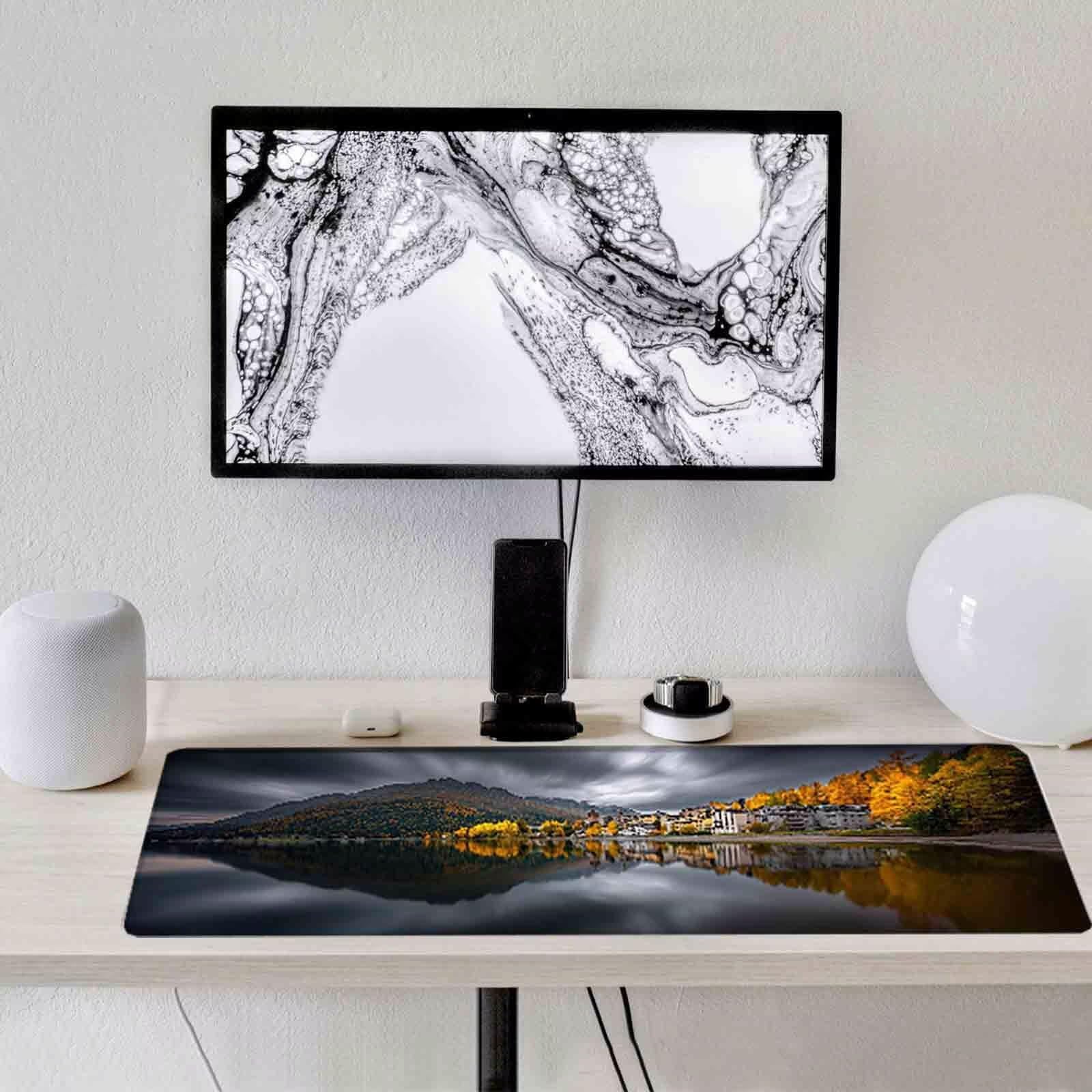 Podkładka pod mysz do gier szara podkładka pod mysz krajobrazową podkładka pod mysz XXL 1200 x 600 mm mata biurowa z przeszytymi krawędziami i antypoślizgowa, do biura, nauki, gier, akcesoriów
