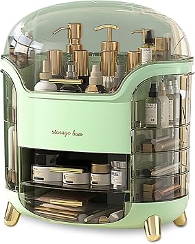 Ergocar Portable Light Luxury Series Multi-Function Lipstick, Make Up Box Dustproof Cosmetics Skin Care Products Storage, Jewelry Organizer Case - Green