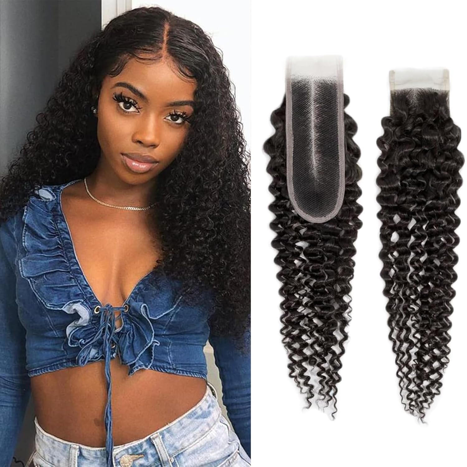 13x6 Frontal Human Hair Straight HD Transparent Lace Ear to Ear Lace Frontal Closure With Baby Hair Free Part 100% Virgin Human Hair Natural Black 14 Inch