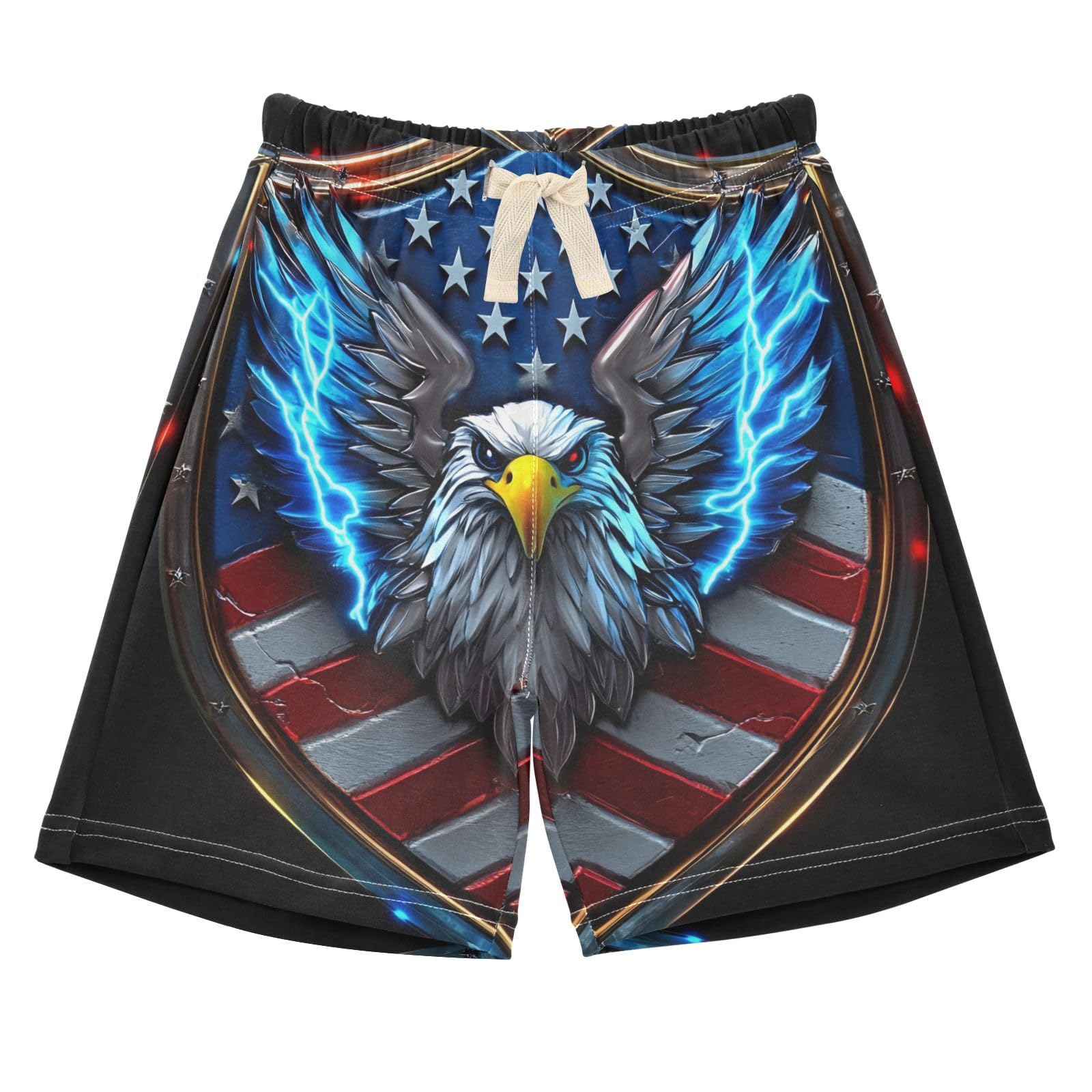 UMIRIKO Bald Eagle American Flag 4th of July Unisex Baby Toddler Cotton Shorts with Drawstring 2T 202c0725