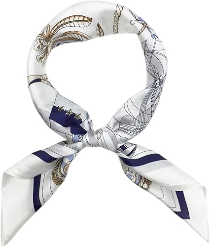 Miniatura 77 de FONYVE - Pañuelo de satén sedoso de tamaño mediano para mujer, cuadrado, 27.5 x 27.5 pulgadas