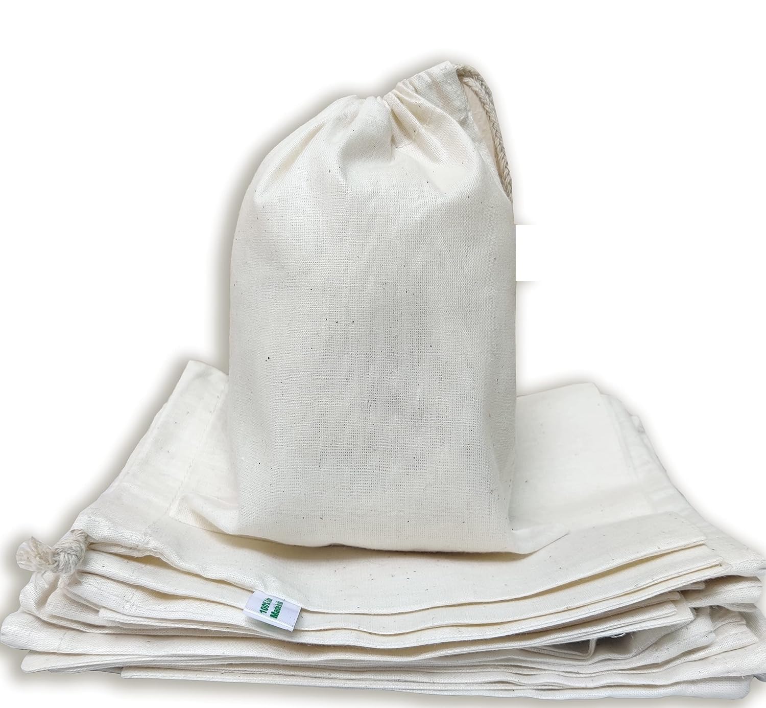 SONU COMMERCIAL 50 Pcs Drawstrings Cotton Bags Muslin Cloth Storage Reusable Pouches for Jewelry Tea Spices Herbs Fruits DIY Wedding Party Gift Bags Craft (3" x 4")-image-17