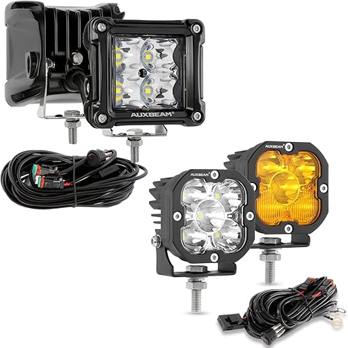 Auxbeam Luces LED de 3 pulgadas, haz puntual de marco negro + luces antiniebla y conducción disponible en Yaxa Colombia