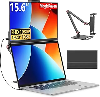 Portable Monitor, USB C HDMI Laptop Screen with Adjustable Stand, Travel Monitor with Speakers for MacBook PS4/5 Xbox Switch PC Phone
