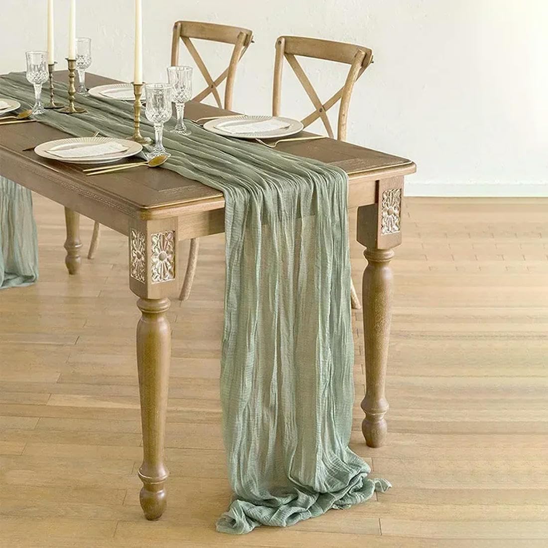 6 sztuk serowych gazowych bieżników na stół rustykalny dekoracja stołu weselnego 90 * 300 cm boho bieżnik na stół weselny (pomarańczowy_a 90X300CM)