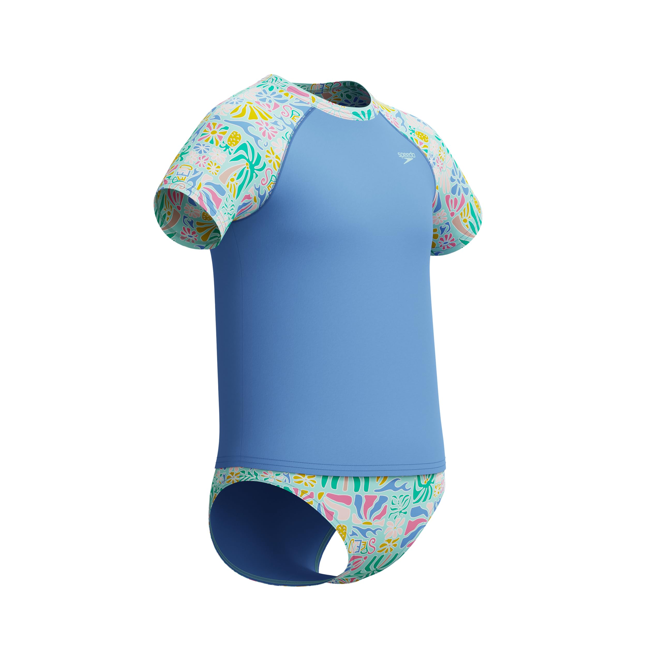 Speedo Uv Schwimmshirt für Mädchen, kurzärmelig, Rashguard-Set