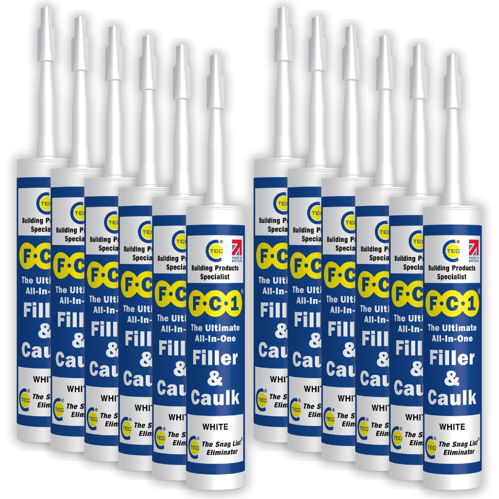 12 x C-Tec FC1 Unique All-In-One Filler and Caulk White - 310ml