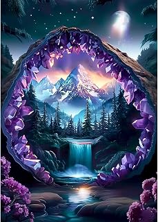 CEOVR Waterfall Diamond Painting Kits for Adults, Crystal Mountain Landscape Diamond Art Dots 5D Full Drill DIY Beginner Gem Art, Adult Crafts Kits Arts and Crafts, Wall Decor for Home Office 12x16in