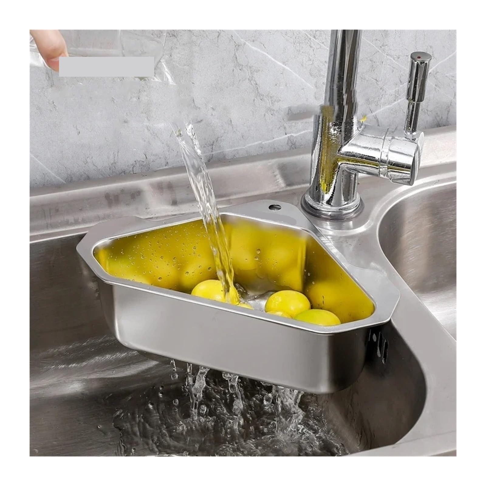 WZPTLKIBAD Stainless Steel Triangle Drain Basket Sink Filter Rack
