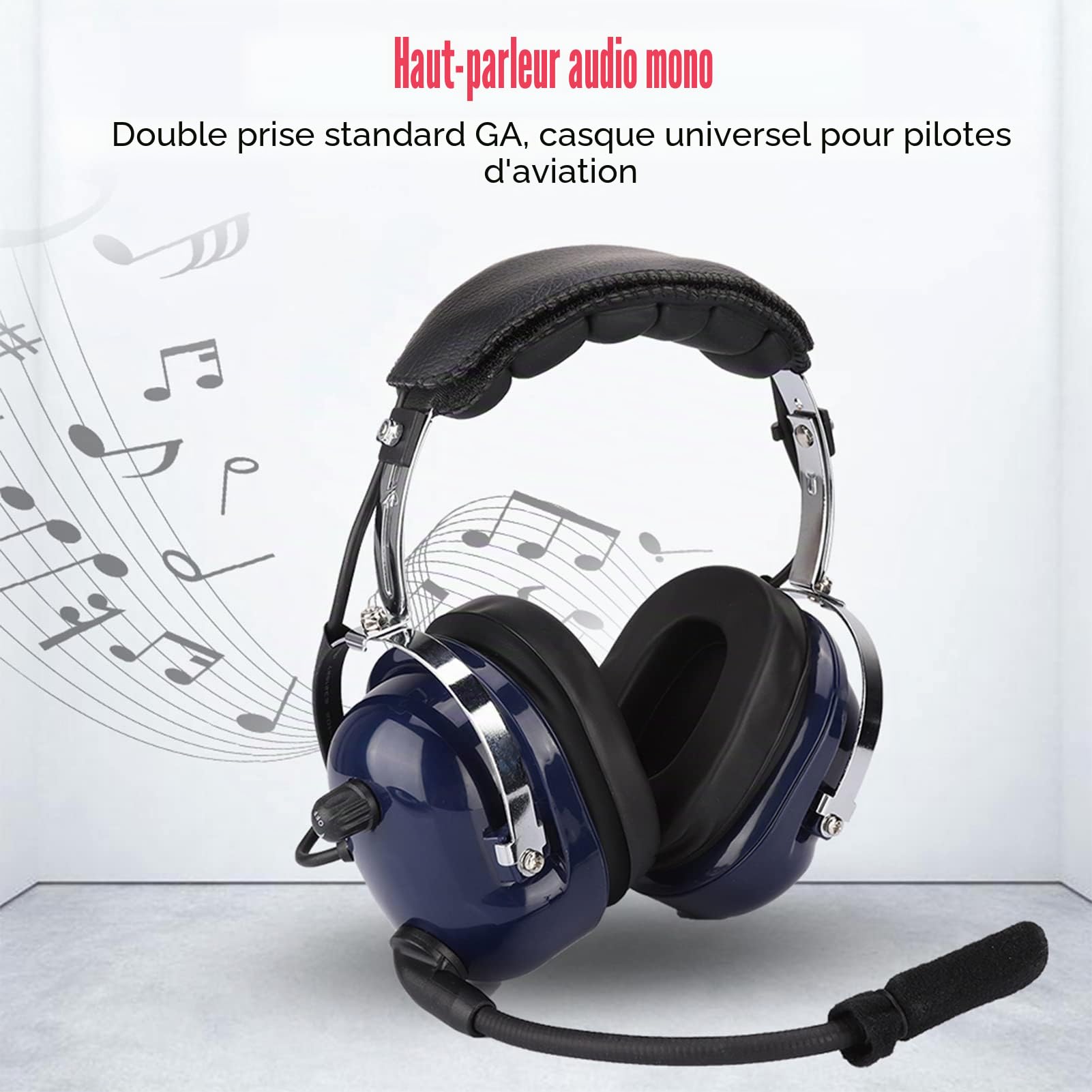 Socobeta Casque d'aviation générale 3,5 mm Réduction de Bruit pour Pilotes