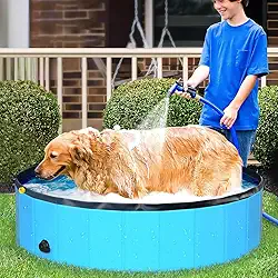 Piscina para Cachorros, Piscina Dobrável para Banho de Cães, Piscina Inflável 160x30CM, Banho para Cães de Plástico Banheira Profissional Dobrável