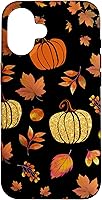 Vista 32 de Fall Leaves and Pumpkins Pattern Halloween Autumn Case for iPhone 17