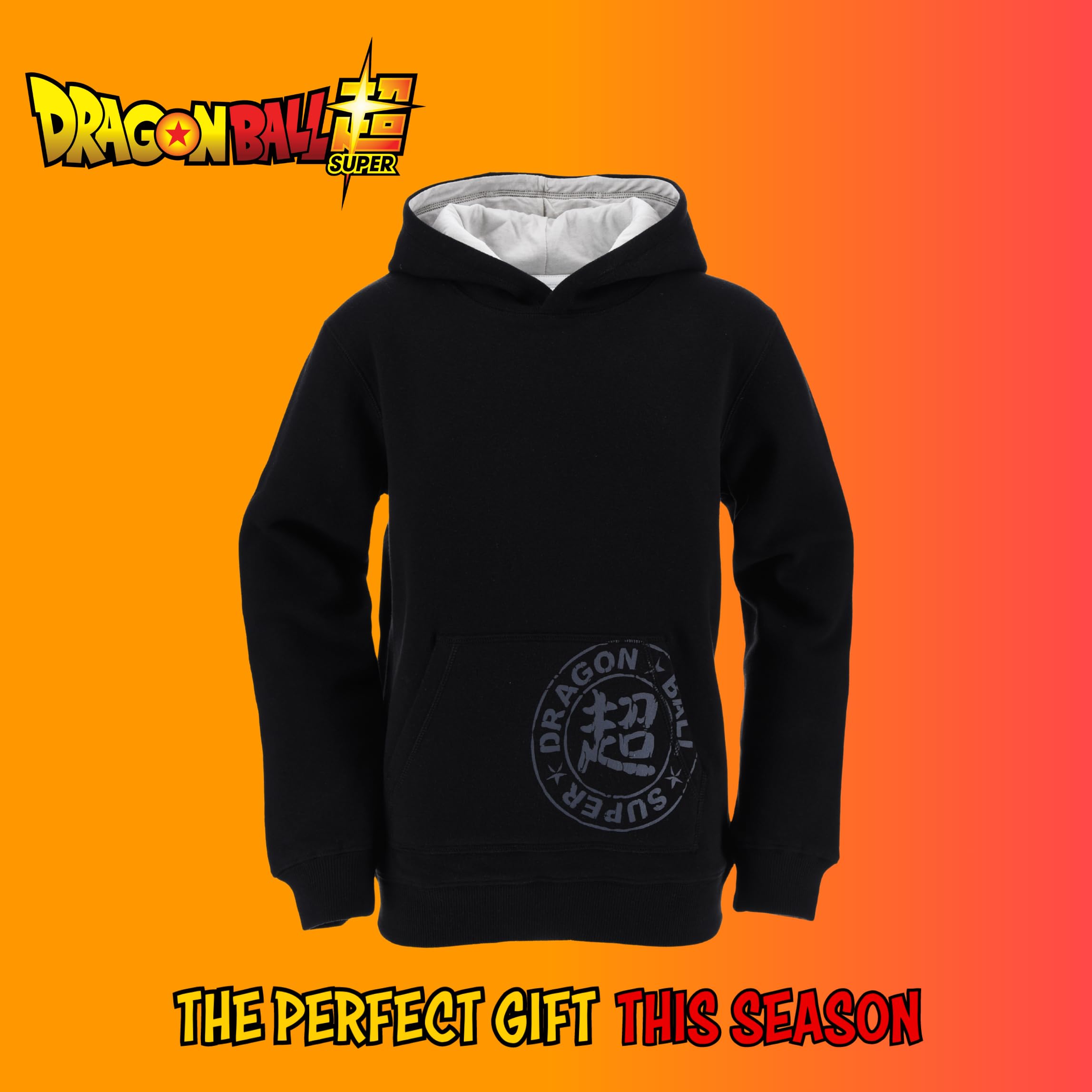 Dragon Ball Z Sudadera para Niño, Sueter Diseño Goku Clasico, Sudadera con Capucha, Regalo para Adolescentes, Tallas 10 a 16 Años