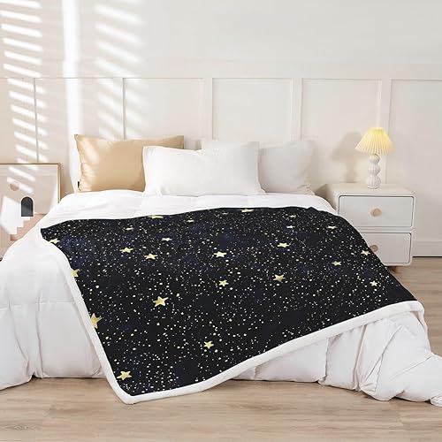 Miniatura 2 de Manta decorativa de forro polar con diseño de estrellas y purpurina de dibujos animados para niños, adolescentes y adultos, con estampado de vista