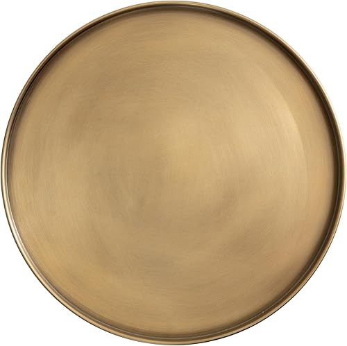 Miniatura 8 de Kate and Laurel Tira - Moderno lado redondo para usar como mesita de noche de dormitorio o mesa de sala de estar, 14 x 14 x 24 pulgadas, latón y