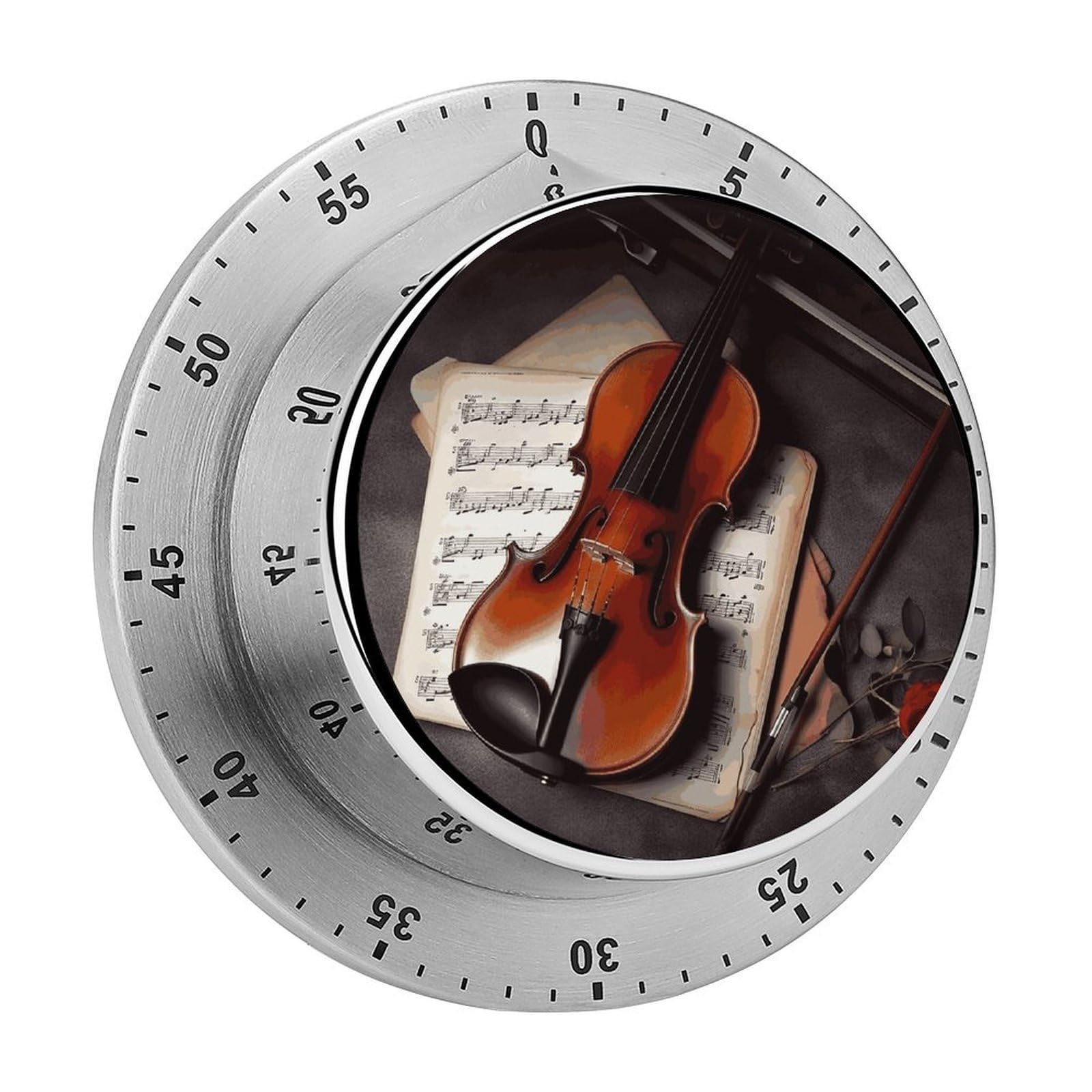 Violin Sheet Music_78030672 Timer Loud Mechanical Timer Stainless Steel 60-Minute Kitchen Timers Waterproof Chef Cooking Timers Sport Countdown Clock Portable Countdown Alarm Adult