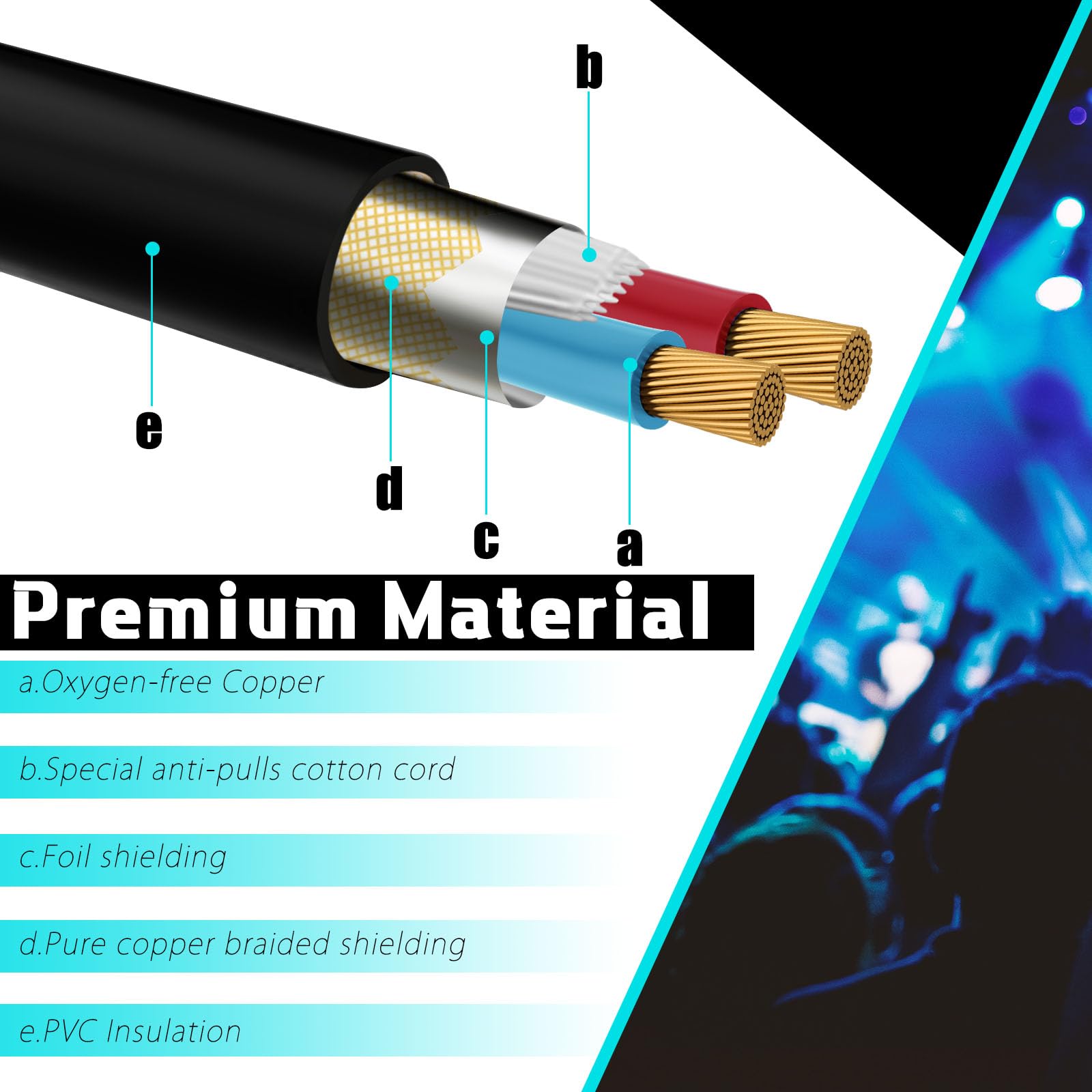 8 Pack 3-Pin DMX Cables (3.2ft / 1m) - XLR Male To Female, Metal Connectors For Stage & DJ Lighting
