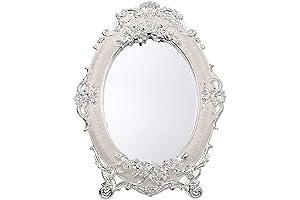 Vintage Oval Embossed Haftseen Mirror: A Touch of Elegance for Your Table