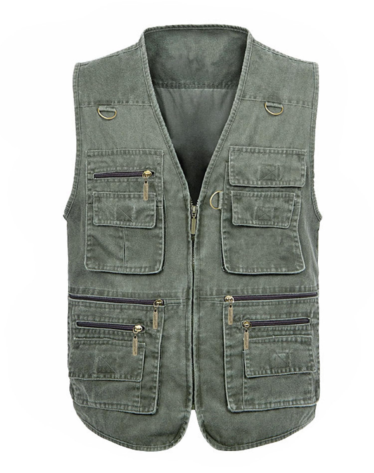 Men's Lightweight Utility Fishing Vest V Neck Safari Photographer Vests