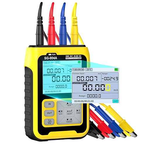 Seesii - Generador de señal SG-004A mejorado, simulador de generador de voltaje de corriente analógica ajustable de 4-20 mA 0-24 V con curva en